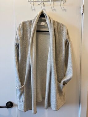Babaton (Aritzia) Light Beige Knit Open Cardigan XS | Soft Minimal Wrap Style